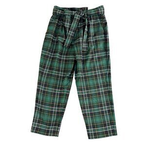 Ann Taylor The Tie Waist Ankle Pants Petite 12P Plaid High Rise Trousers NWT